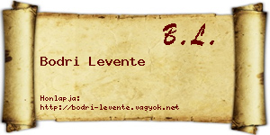 Bodri Levente névjegykártya